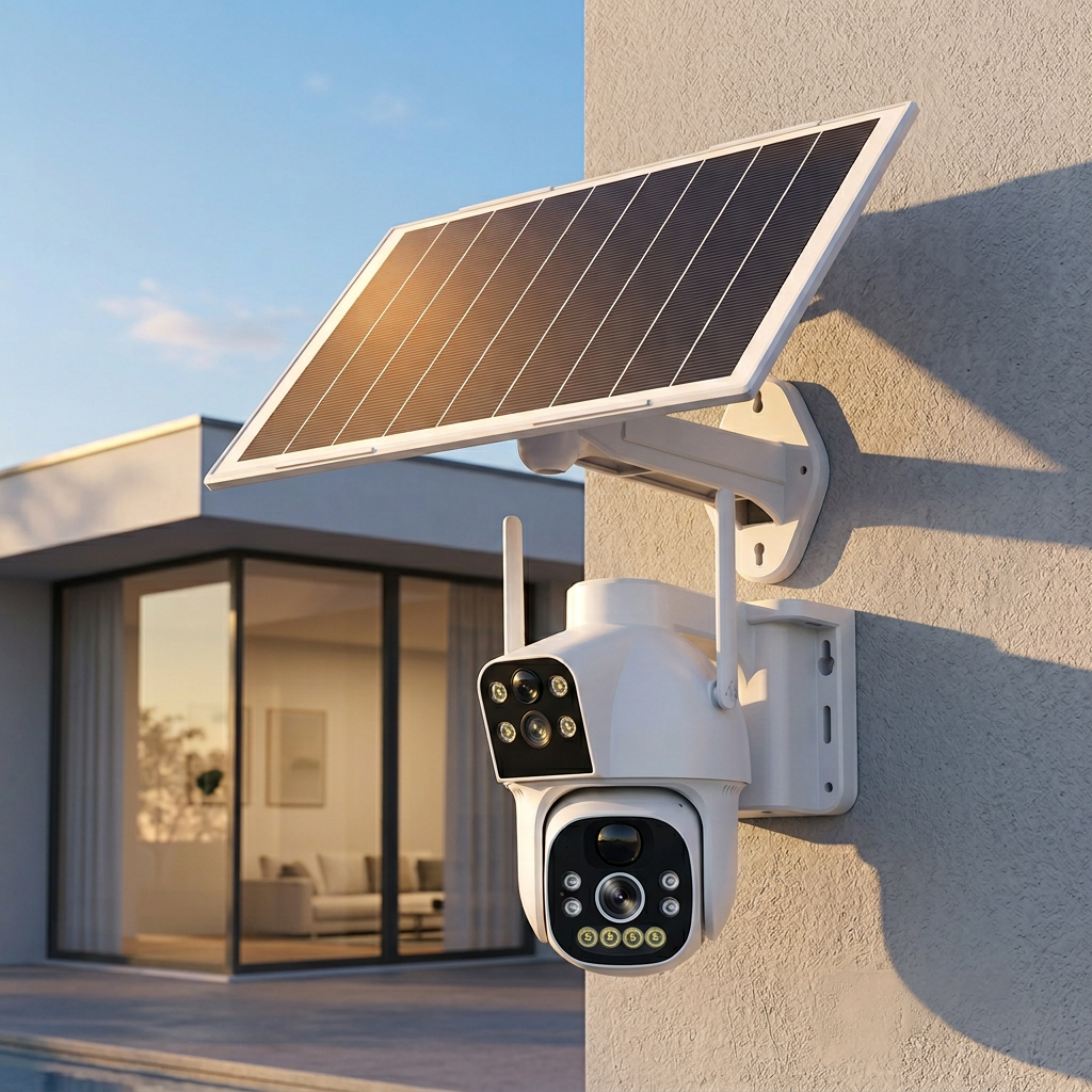 Caméra PTZ Solaire 4G Sans Fil - Double Objectif SIM PIR Suivi Auto IP66