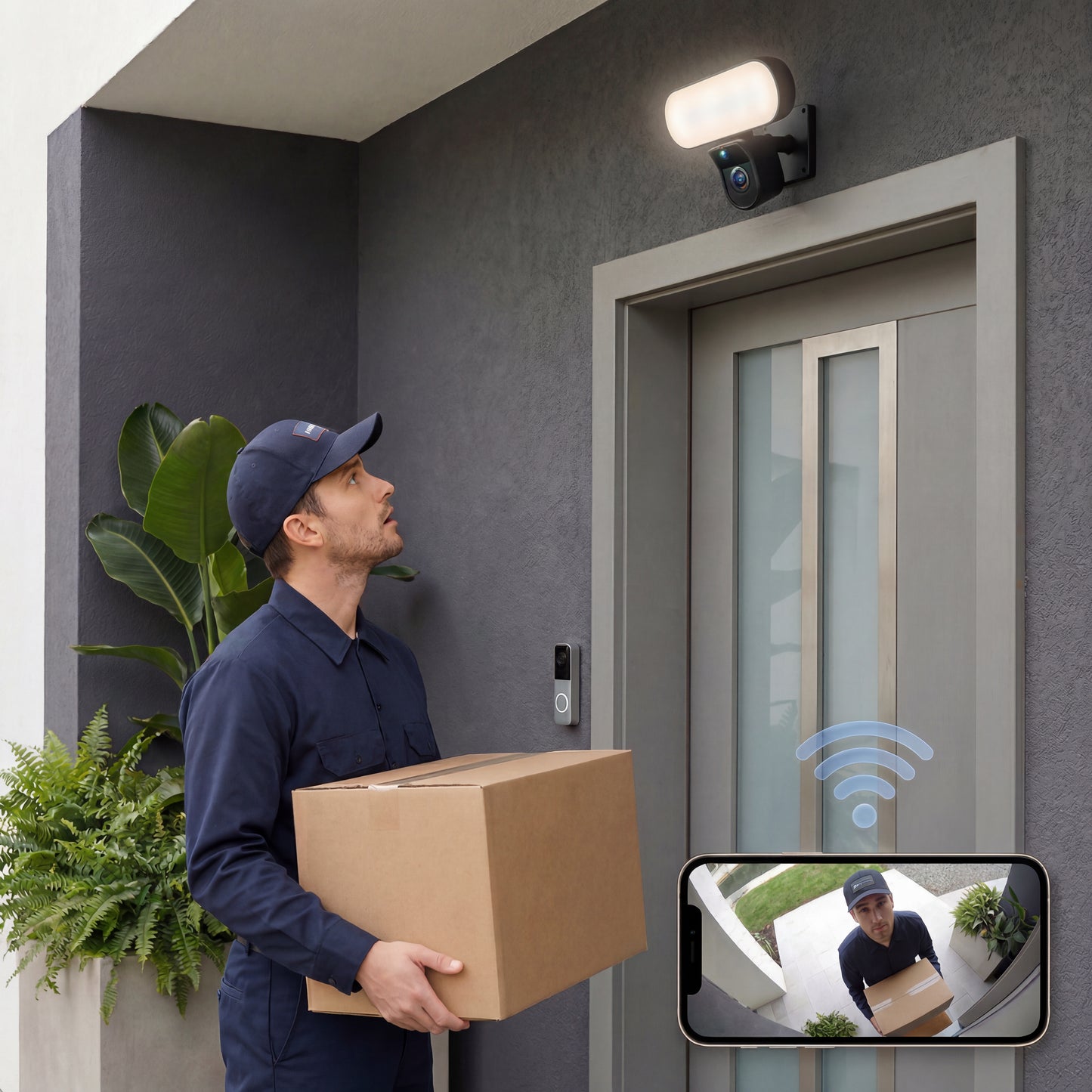 Caméra projecteur 2K WiFi Tuya Smart Life E27 étanche 10W Alexa