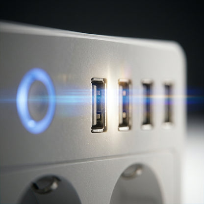 Multiprise WiFi Tuya 8 Ports - 4 Prises 4 USB Rapide Alexa Google