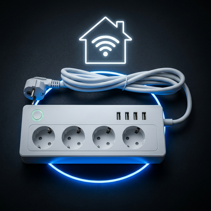 Multiprise WiFi Tuya 8 Ports - 4 Prises 4 USB Rapide Alexa Google