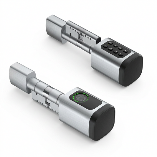 Cylindre Serrure Intelligente Tuya - Empreinte, Code, Carte, Clé Mécanique
