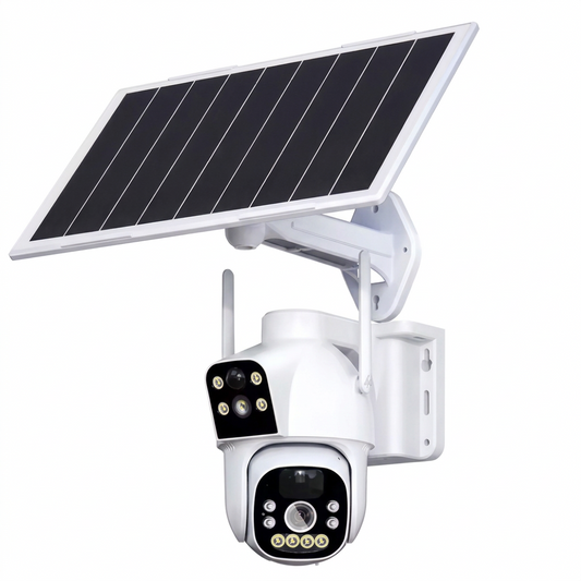 Caméra PTZ Solaire 4G Sans Fil - Double Objectif SIM PIR Suivi Auto IP66